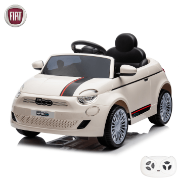 Fiat 500e Electric Kids Car with Remote Control - White