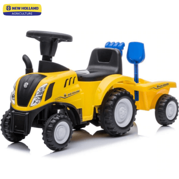 New Holland T7 Foot-to-Floor Tractor with Trailer yellow