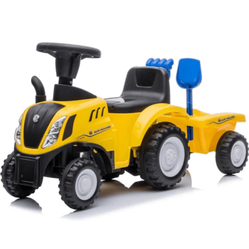 New Holland T7 Foot-to-Floor Tractor with Trailer yellow