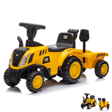 CAT Foot-to-Floor Tractor with Trailer - Yellow